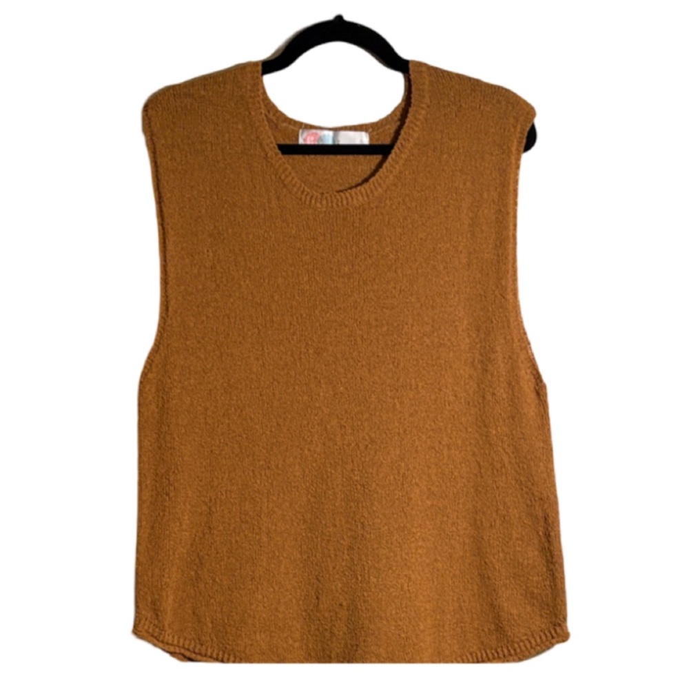 Free People Sleeveless Knit Tank in Warm Caramel